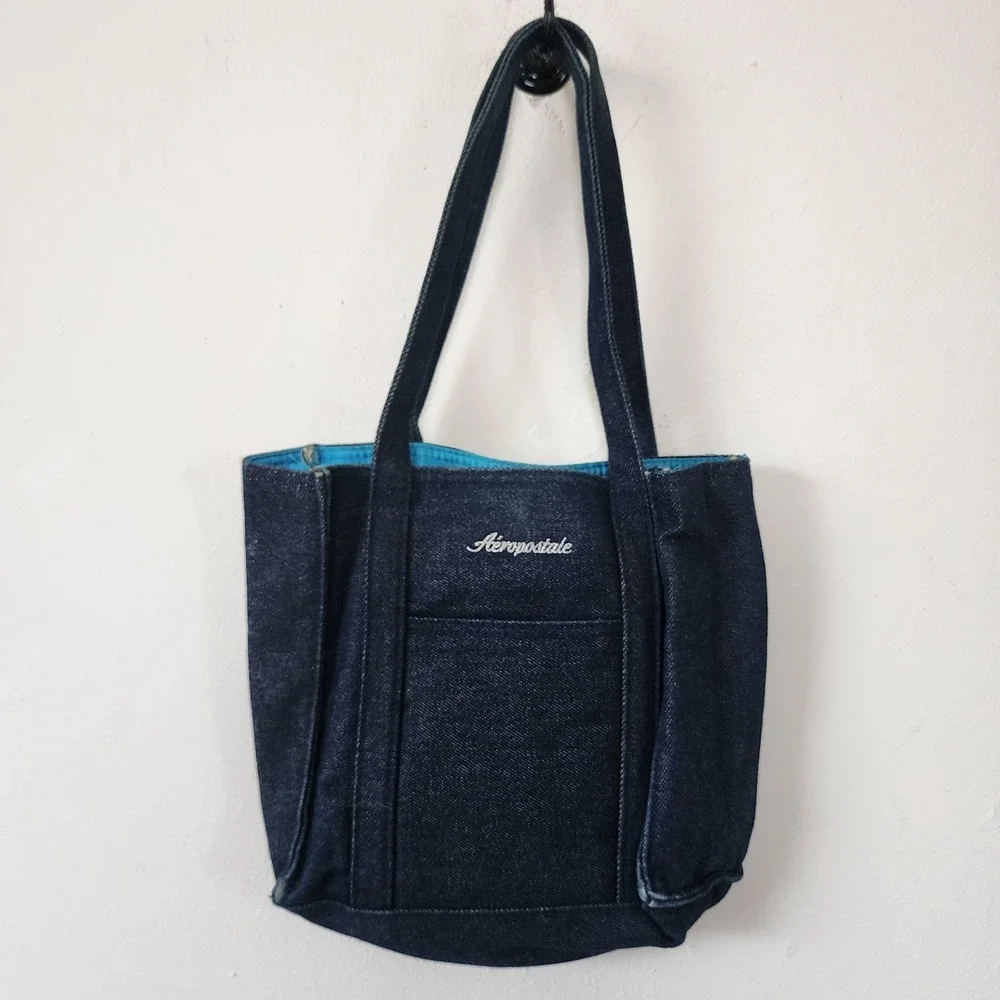 Aeropostale Y2K Vintage Small Denim Purse Clutch Tote Bag
